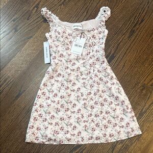 NWT - Princess Polly Pink Floral Ruffled Strap Dress